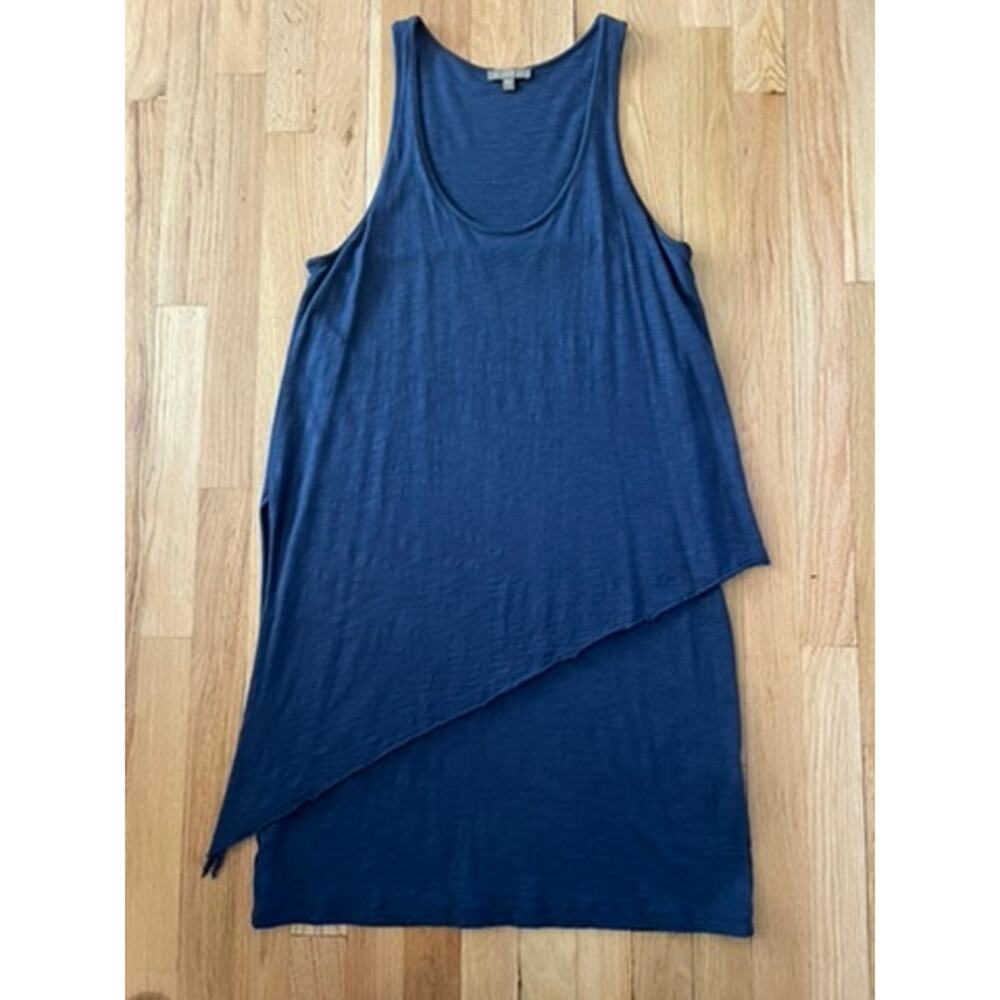 Lilla P Navy Blue Women 2 Layer Tier Sleeveless Tank Dress Summer Beach (size M)